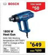 Builders Warehouse Bosch 1800W Heat Gun GHG 180 719168 offer