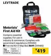 Builders Warehouse Levtrade Motorists First Aid Kit 599492 offer