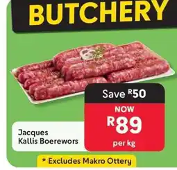 Makro Jacques Kallis Boerewors offer