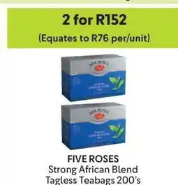 Makro FIVE ROSES Strong African Blend Tagless Teabags 200's offer