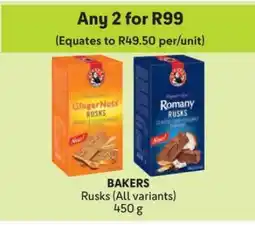 Makro BAKERS Rusks (ALL variants) offer