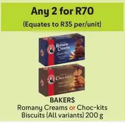 Makro BAKERS Romany Creams or Choc-kits Biscuits offer