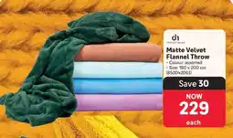 Makro Matte Velvet Flannel Throw offer