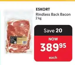Makro ESKORT Rindless Back Bacon offer