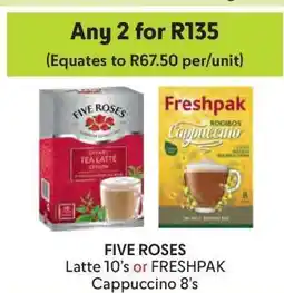 Makro FIVE ROSES Latte 10's or FRESHPAK Cappuccino 8's offer