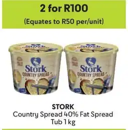 Makro Stork Country Spread 40% Fat Spread Tub 1 kg offer