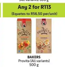Makro BAKERS ProVita (All variants) 500 g offer