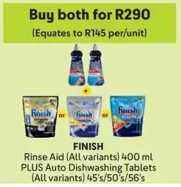 Makro FINISH Rinse Aid PLUS Auto Dishwashing Tablets offer