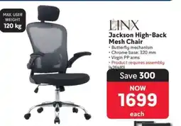 Makro Linx Jackson High-Back Mesh Chair offer