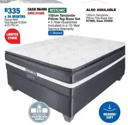OK Furniture Restonic 152cm Tanzanite Pillow-Top Base Set offer