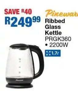 OK Furniture Pineware Ribbed Glass Kettle PRGK360 offer