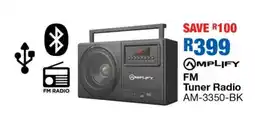 OK Furniture Amplify FM Tuner Radio AM-3350-BK offer