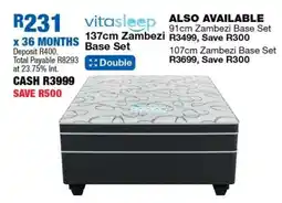 OK Furniture 137cm Zambezi Base Set offer