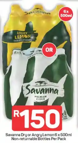 Pick n Pay Savanna Dry or Angry Lemon Non-returnable Bottles offer