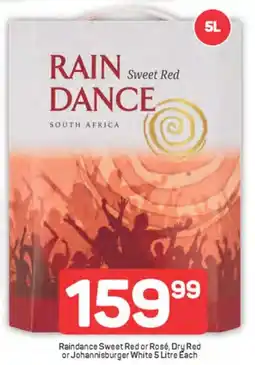 Pick n Pay Raindance Sweet Red or Rosé, Dry Red or Johannisburger White offer
