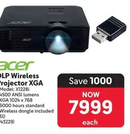 Makro Acer DLP Wireless Projector XGA offer
