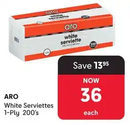 Makro Aro White Serviettes 1-Ply offer