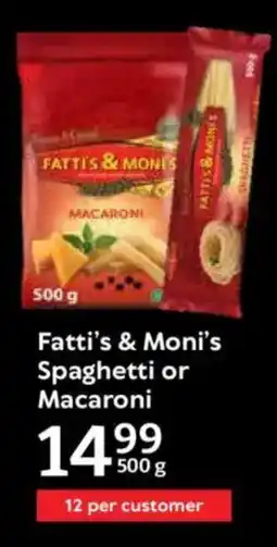 Oxford Freshmarket Fatti's & Moni's Spaghetti or Macaroni offer