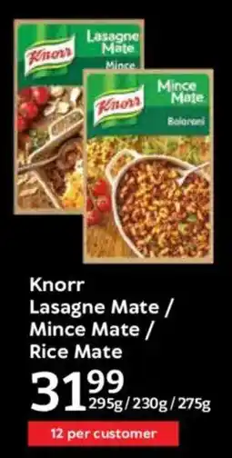 Oxford Freshmarket Knorr Lasagne Mate/ Mince Mate/ Rice Mate offer