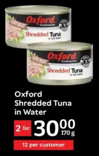 Oxford Freshmarket Oxford Shredded Tuna in Water offer