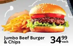 Oxford Freshmarket Jumbo Beef Burger & Chips offer