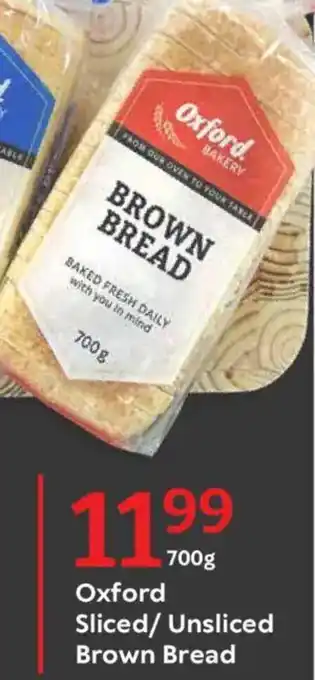 Oxford Freshmarket Oxford Sliced/ Unsliced Brown Bread offer