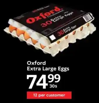 Oxford Freshmarket Oxford Extra Large Eggs offer