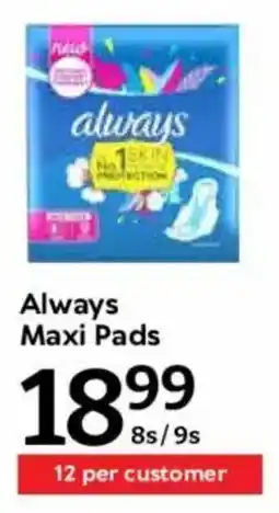 Oxford Freshmarket Always Maxi Pads offer