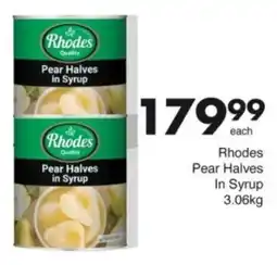 Save Hyper Rhodes Pear Halves In Syrup offer