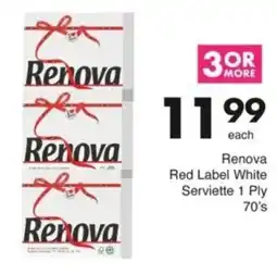 Save Hyper Renova Red Label White Serviette 1 Ply offer
