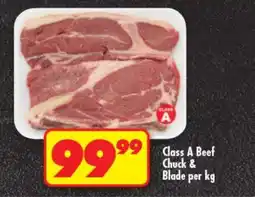 Shoprite Class A Beef Chuck & Blade per kg offer