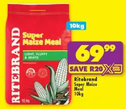 Shoprite Ritebrand Super Maize Meal 10kg offer