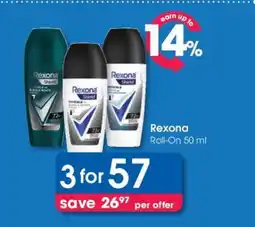 Clicks Rexona Roll-On 50 ml offer