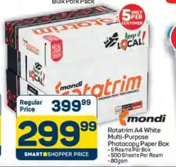 Pick n Pay Hypermarket Rotatrim A4 White Multi-Purpose Photocopy Paper Box offer