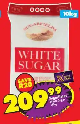 Shoprite SUGARFIELDS WHITE SUGAR 10kg offer