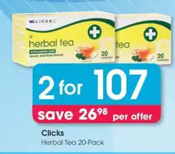 Clicks Clicks Herbal Tea 20-Pack offer