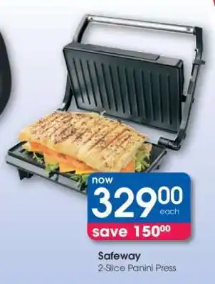 Clicks Safeway 2-Slice Panini Press offer