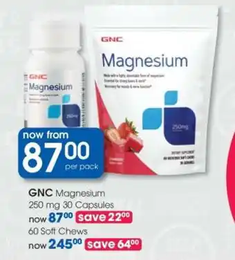 Clicks GNC Magnesium 250 mg 30 Capsules offer