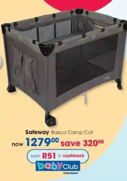 Clicks Safeway Basico Camp Cot offer