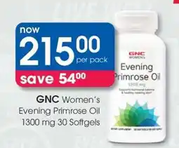 Clicks GNC Women's Evening Primrose Oil 1300 mg 30 Softgels offer