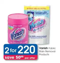 Clicks Vanish Fabric Stain Removal Products offer