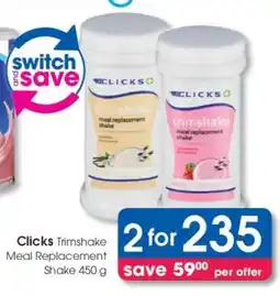 Clicks Clicks Trimshake Meal Replacement Shake 450 g offer
