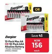 Makro Energizer 12 Pack Max AA Or 10 Pack AAA Alkaline Battery 378319, 378320 offer