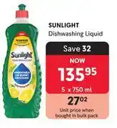 Makro Sunlight Dishwashing Liquid-5 x 750ml offer