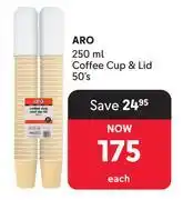 Makro Aro 250ml Coffee Cup & Lid-50's offer