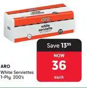 Makro Aro White Serviettes 1 Ply-200's offer
