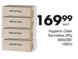 Save Hyper Hygienic Cater Serviettes 2Ply offer