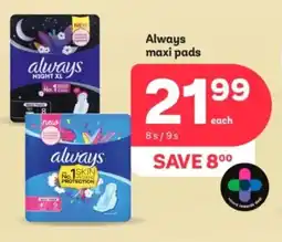 PEP Always maxi pads offer