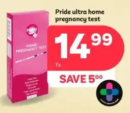 PEP Pride ultra home pregnancy test offer