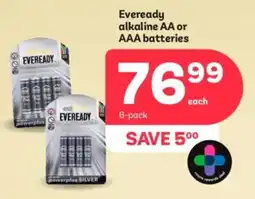 PEP Eveready alkaline AA or AAA batteries offer